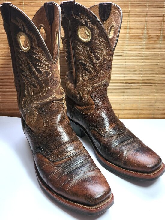 Ariat Other - Ariat Quickdraw Western Boots Mens 12EE Wide Square Toe Brown Leather 10002227